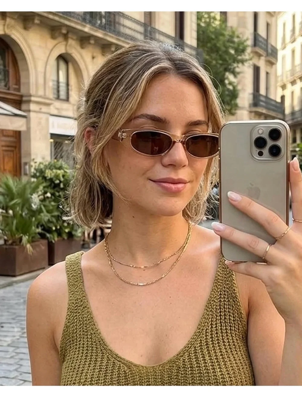 Transparent tan sunglasses